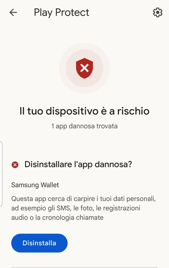 Play Protect e Samsung Wallet